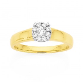 9ct-Diamond-Cluster-Ring on sale