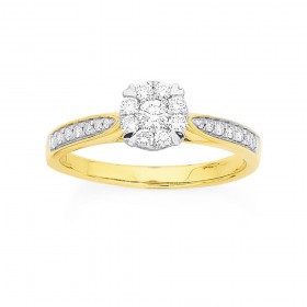 9ct-Diamond-Cluster-Ring on sale