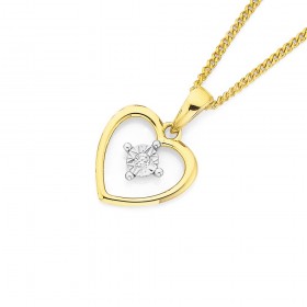 9ct-Diamond-Set-Open-Heart-Pendant on sale