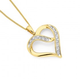 9ct-Diamond-Set-Heart-Pendant on sale