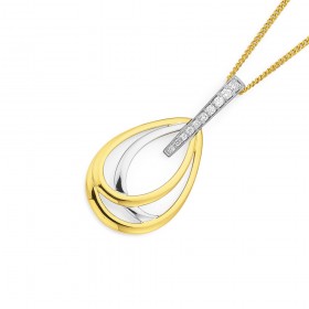 9ct+Triple+Pear+Diamond+Set+Pendant