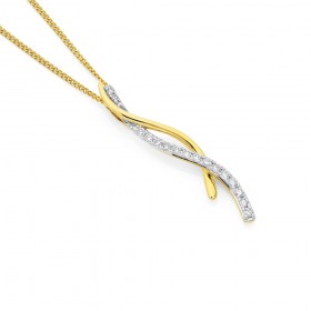 9ct%2C+Diamond+Set+Twist+Pendant