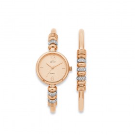 Elite-Ladies-Rose-Tone-Watch-and-Bracelet-Set-Model-5080233 on sale