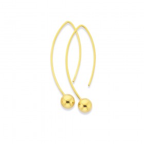 9ct-Gold-Wishbone-Ball-Drop-Earrings on sale