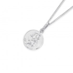 Sterling+Silver+12mm+St.+Christopher+Pendant