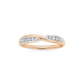 9ct+Rose+Gold+Diamond+Ring