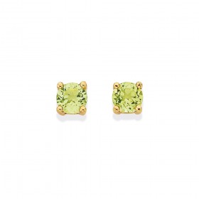 9ct+Peridot+Studs