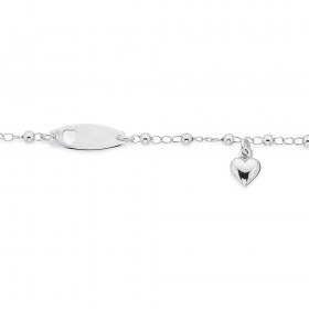 Sterling-Silver-Curb-Ball-ID-Bracelet-with-Heart-Charm on sale
