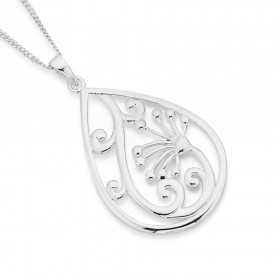 Sterling+Silver+Pohutukawa+%26amp%3B+Koru+Pendant