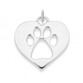 Sterling+Silver+Heart+with+Paw+Print+Pendant