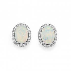 Silver-CZ-Created-Opal-Studs on sale