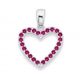 Sterling+Silver+Cubic+Zirconia+Pink+Heart+Pendant