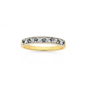 9ct-Diamond-Sapphire-Ring on sale