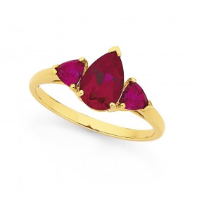 9ct-Created-Ruby-Ring on sale