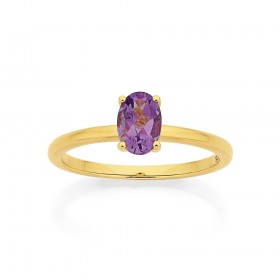 9ct+Amethyst+Ring