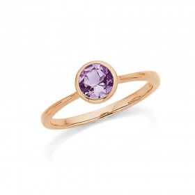 9ct+Rose+Gold+Pink+Amethyst+Ring