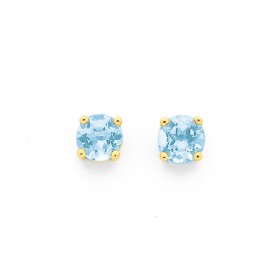 9ct-Blue-Topaz-Stud-Earrings on sale