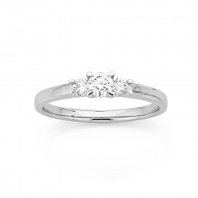 9ct-White-Gold-Three-Stone-Diamond-Ring-TDW34ct on sale