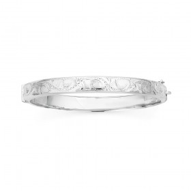 Sterling+Silver+Patterned+Bangle