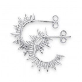 Sterling+Silver+Sunray+Hoops