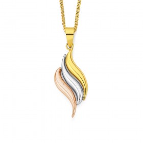 9ct-Tri-Tone-Drop-Pendant on sale