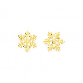 9ct+Snowflake+Studs