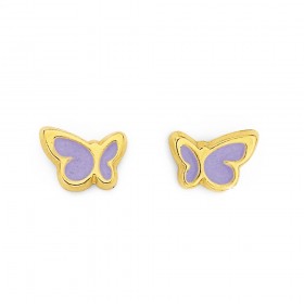 9ct+Enamel+Butterfly+Studs