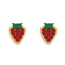 9ct+Enamel+Strawberry+Studs