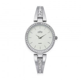 Elite-Ladies-Silver-Tone-Stone-Set-Watch on sale