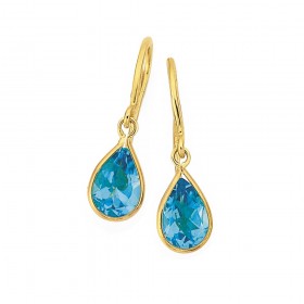 9ct+Blue+Topaz+Earrings