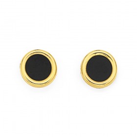 9ct+Onyx+Studs