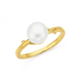 9ct+Freshwater+Pearl+Ring