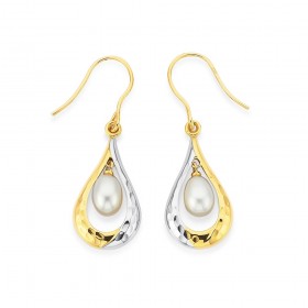 9ct+Freshwater+Pearl+Earrings