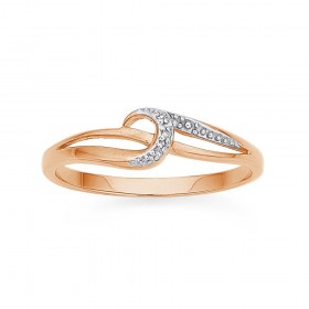 9ct+Rose+Gold+Diamond+Ring