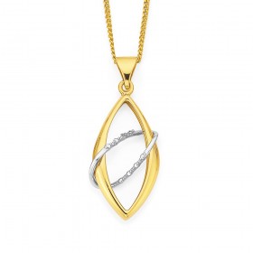 9ct-Two-Tone-Diamond-Set-Pendant on sale