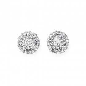 9ct-White-Gold-Diamond-Studs-Total-Diamond-Weight25ct on sale