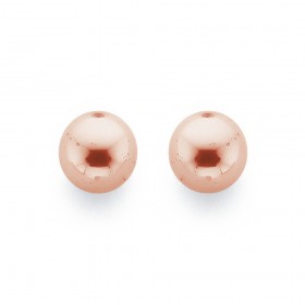 9ct+Rose+Gold+6mm+Ball+Studs