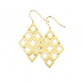 9ct+Gold+Chandelier+Drop+Earrings