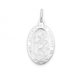 Sterling-Silver-22mm-Oval-St-Christopher-Medal on sale