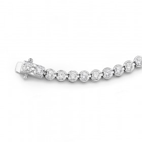 Sterling-Silver-Light-Bezel-Cubic-Zirconia-Tennis-Bracelet on sale