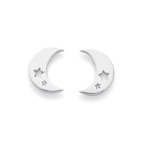 Sterling+Silver+Moon+Studs