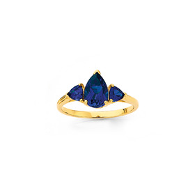 9ct-Created-Sapphire-Ring on sale