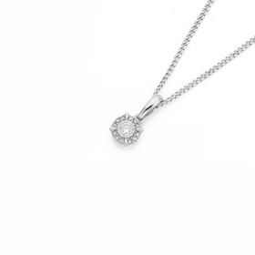 9ct-White-Gold-Diamond-Pendant on sale