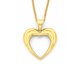 9ct-Open-Heart-Puff-Pendant on sale