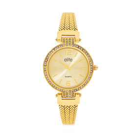 Elite-Ladies-Gold-Tone-Watch on sale