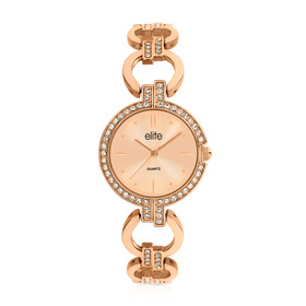 Elite-Rose-Tone-Stone-Set-Watch on sale