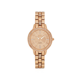 Elite-Rose-Tone-Stone-Set-Ladies-Watch on sale