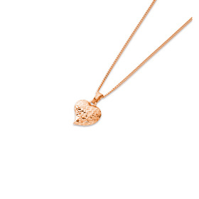 9ct-Rose-Gold-Diamond-Cut-Puff-Heart-Pendant on sale