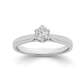 18ct+White+Gold+Diamond+Solitaire+Ring