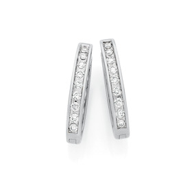 9ct-Diamond-Hoops-Earrings on sale